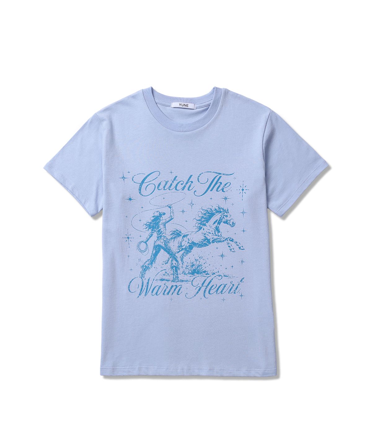 유네(YUNE) Catch The Warm Heart Tee_[Sky Blue]