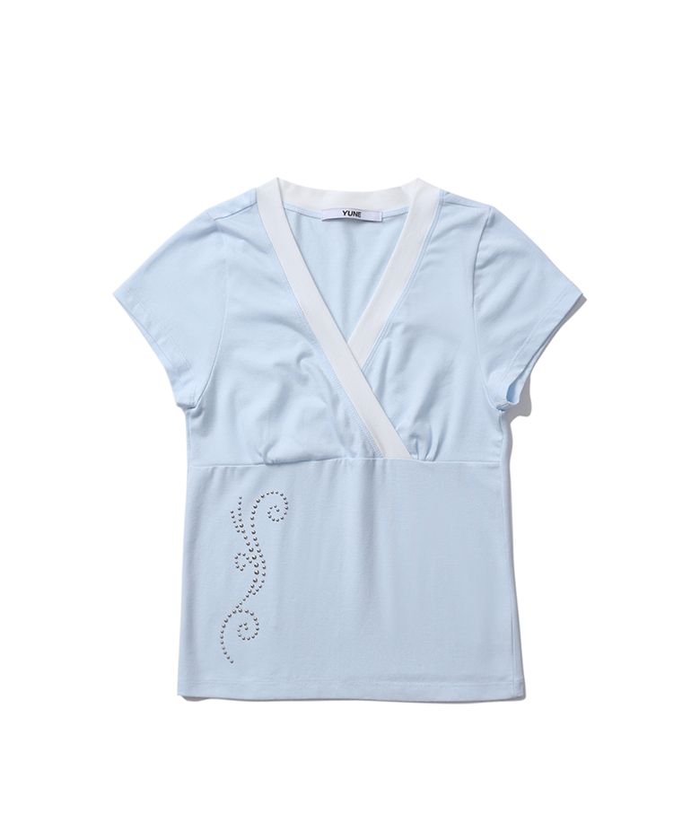 Cross Wrap Tee_[Sky Blue]