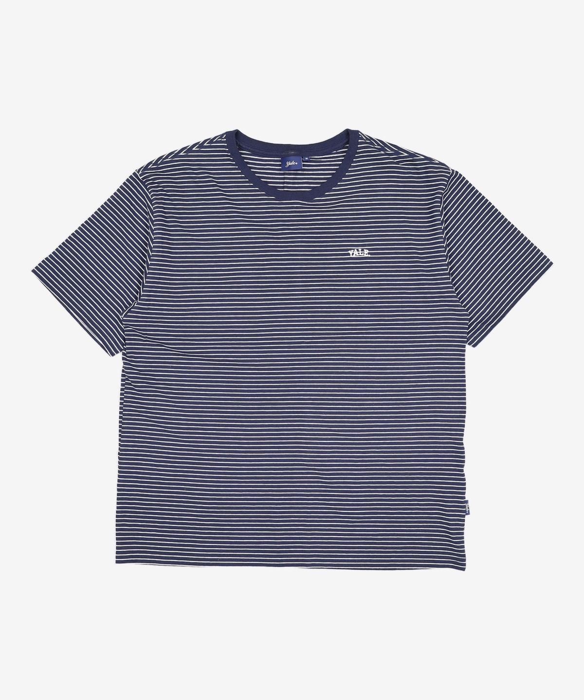 예일(YALE) SMALL ARCH LOGO STRIPE T-SHIRT NAVY M