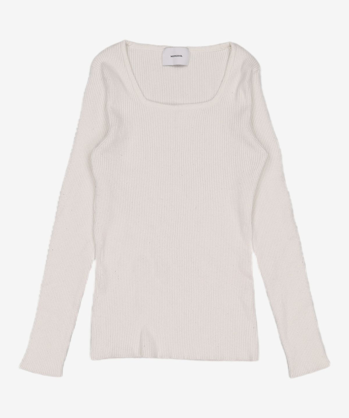몽돌(MONGDOL) 스퀘어 넥 골지 니트 MDKT063_5 Colors FREE
