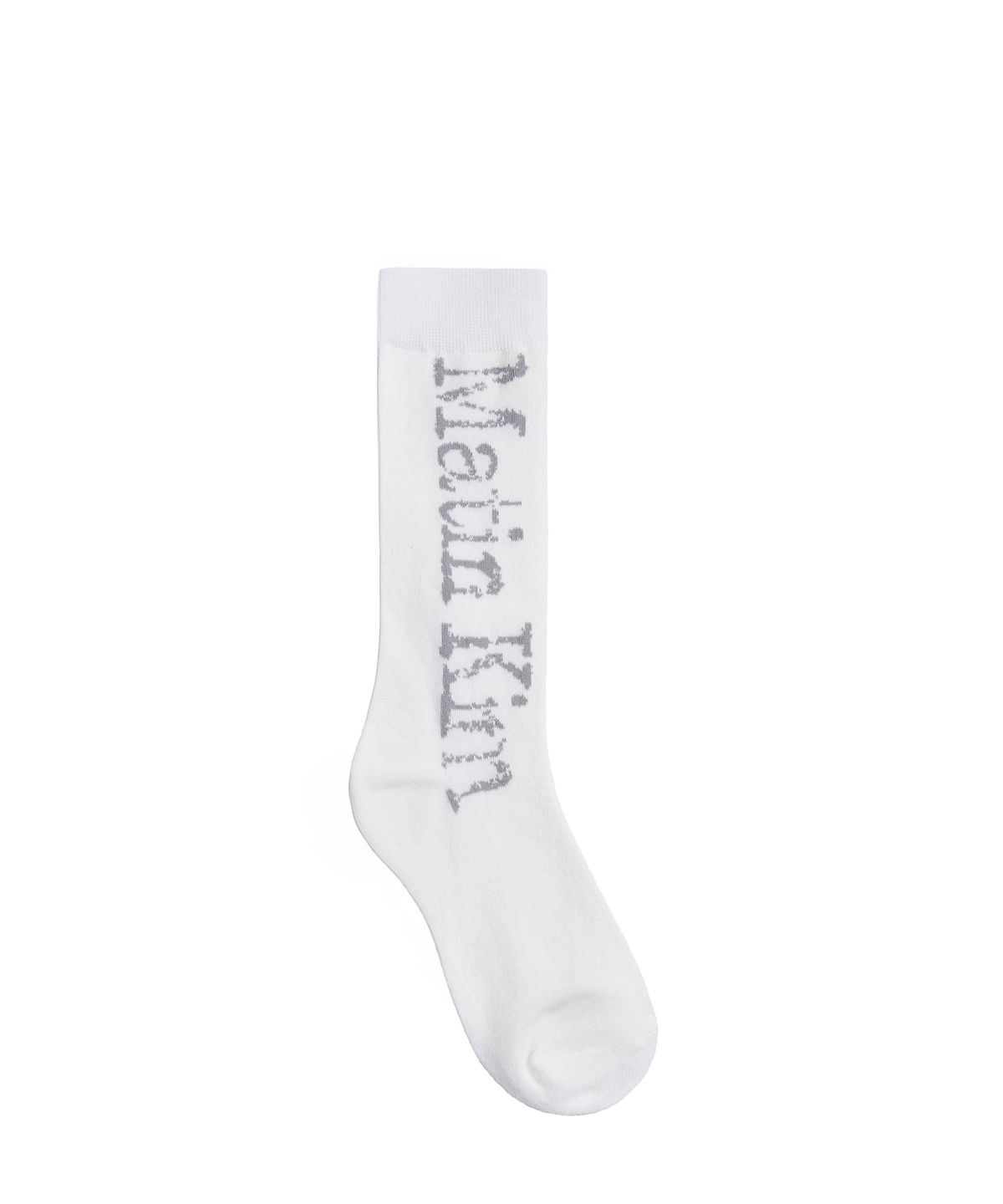 마뗑킴(MATIN KIM) CRACKED LOGO JACQUARD SOCKS IN WHITE