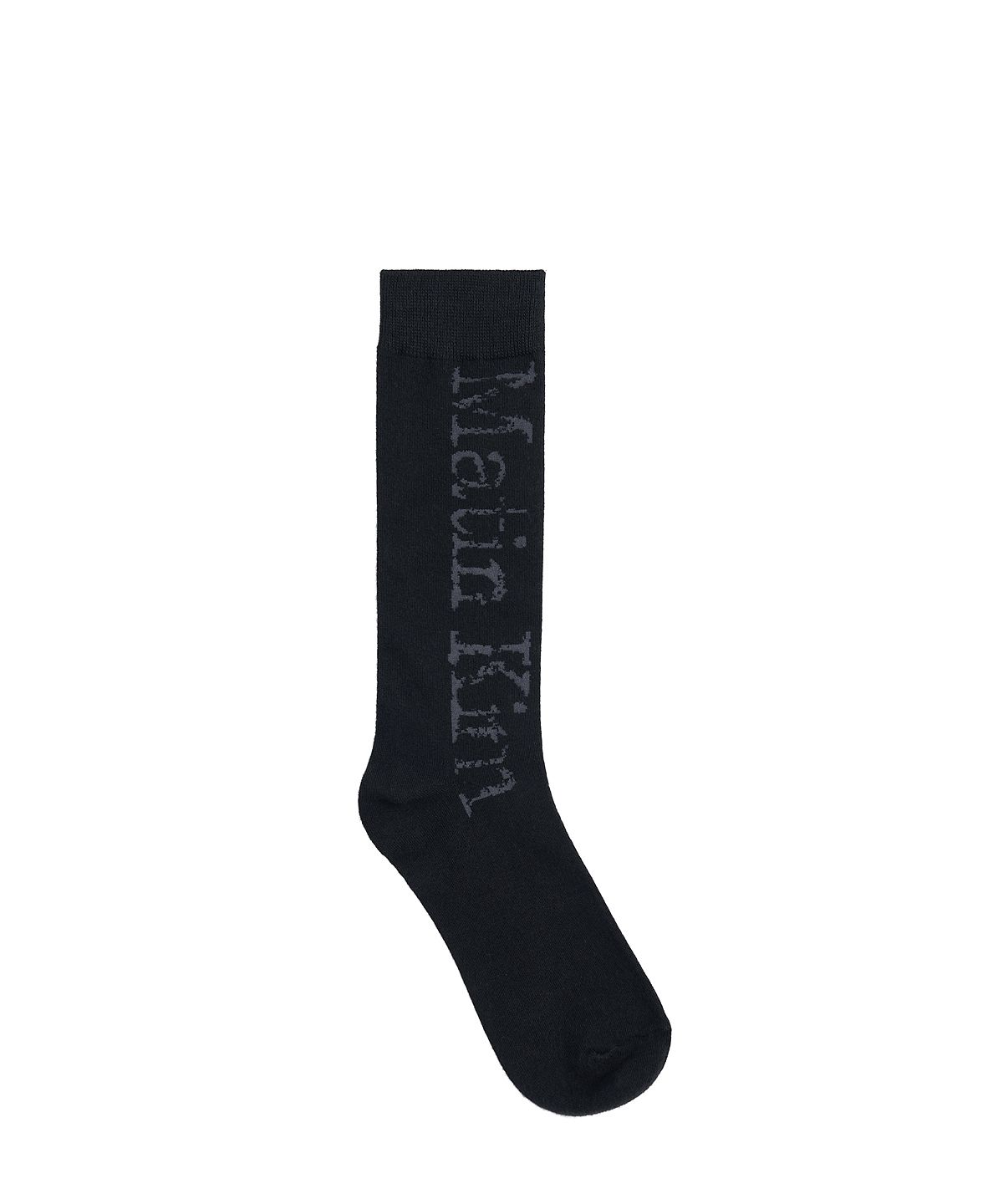 마뗑킴(MATIN KIM) CRACKED LOGO JACQUARD SOCKS IN BLACK