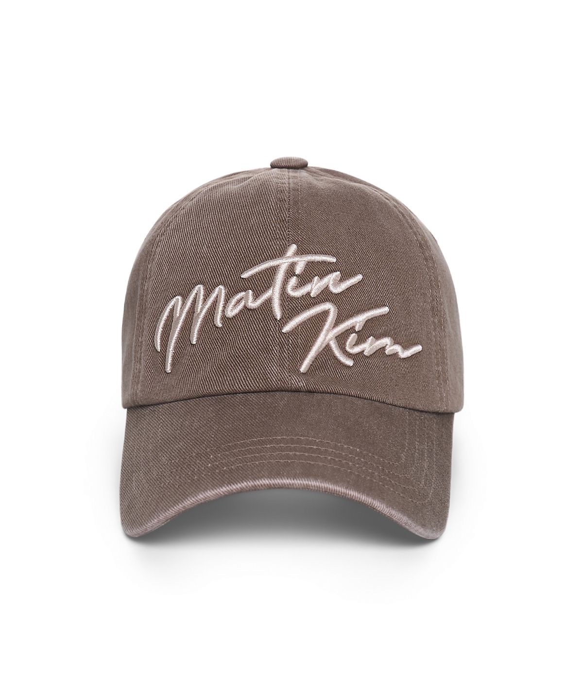 마뗑킴(MATIN KIM) LOGO SCRIPT BALL CAP IN BROWN