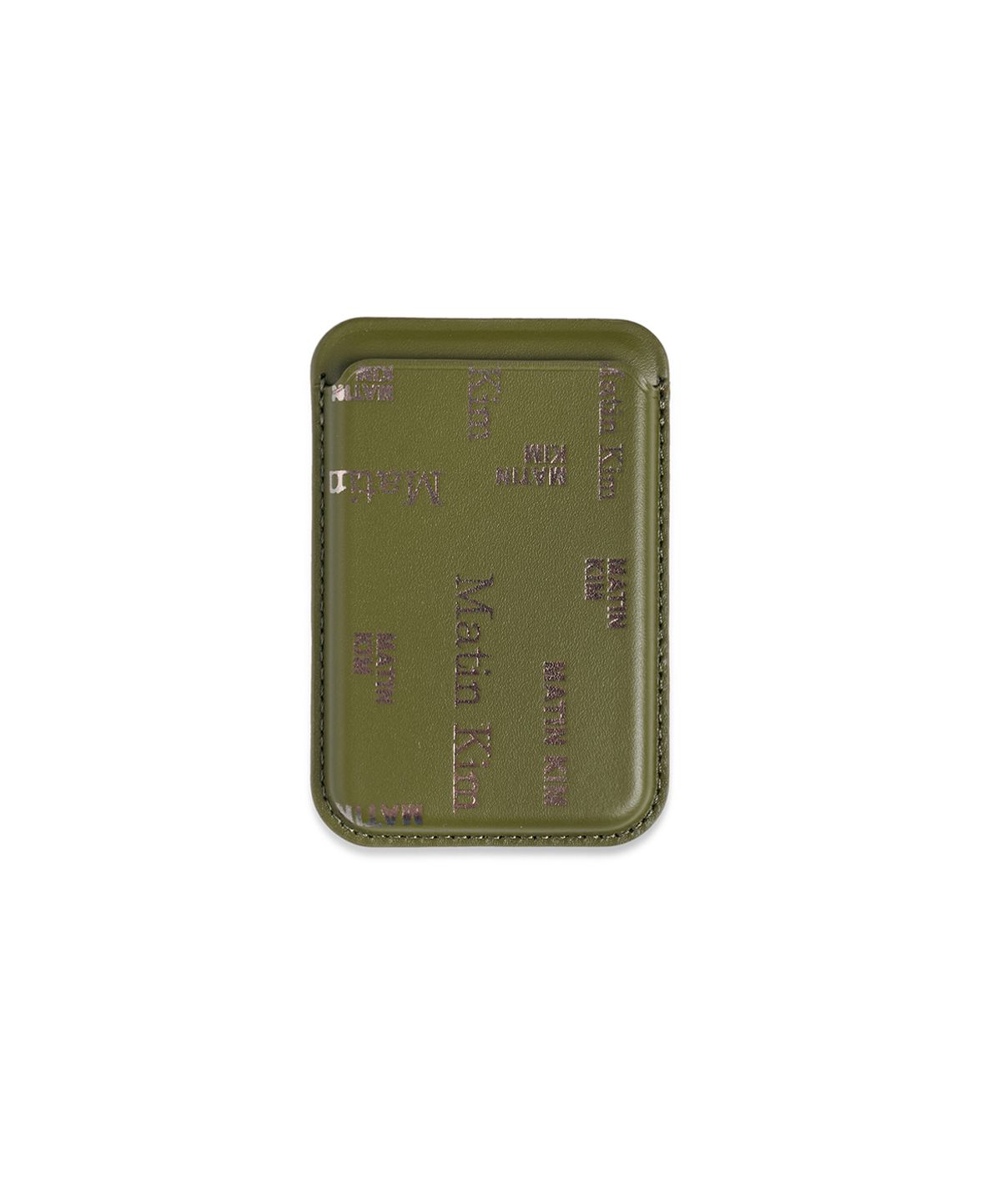 마뗑킴(MATIN KIM) MATIN ALL-OVER LOGO MAGNETIC CARD WALLET IN KHAKI