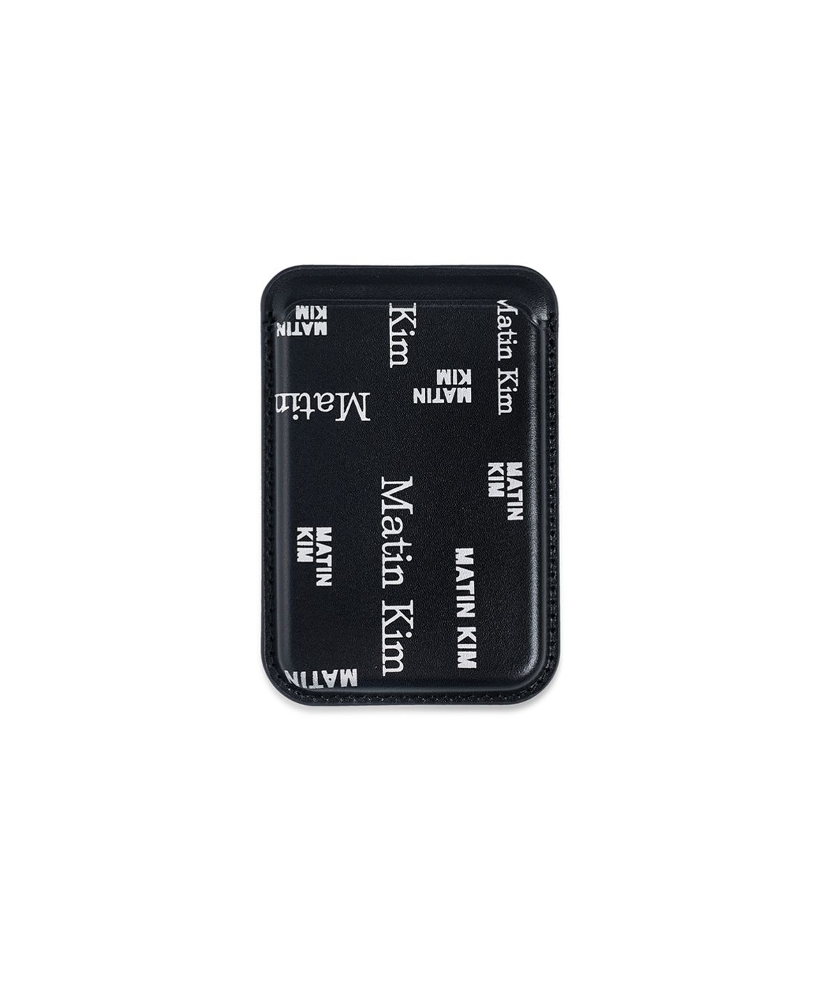 마뗑킴(MATIN KIM) MATIN ALL-OVER LOGO MAGNETIC CARD WALLET IN BLACK