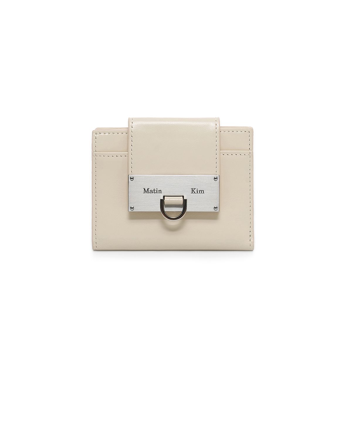 마뗑킴(MATIN KIM) MATIN ARCH RING FLAP WALLET IN LIGHT BEIGE
