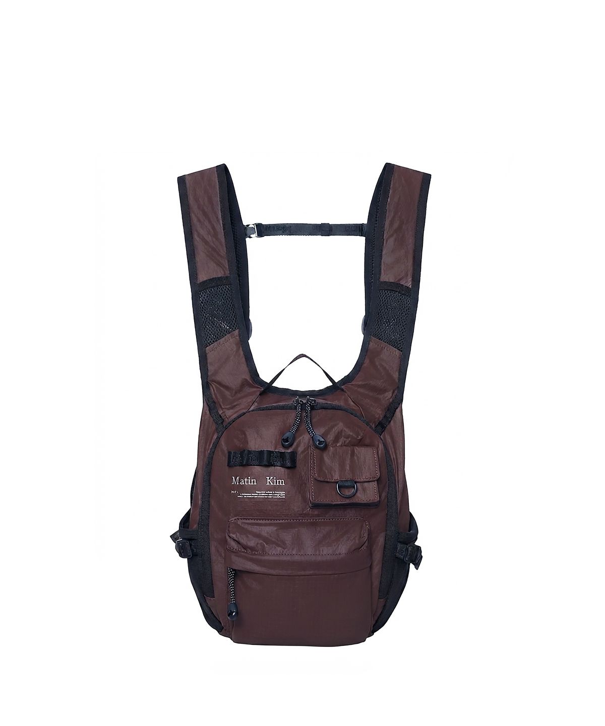 마뗑킴(MATIN KIM) MULTI-POCKET LITE MINI BACKPACK IN DARK BROWN