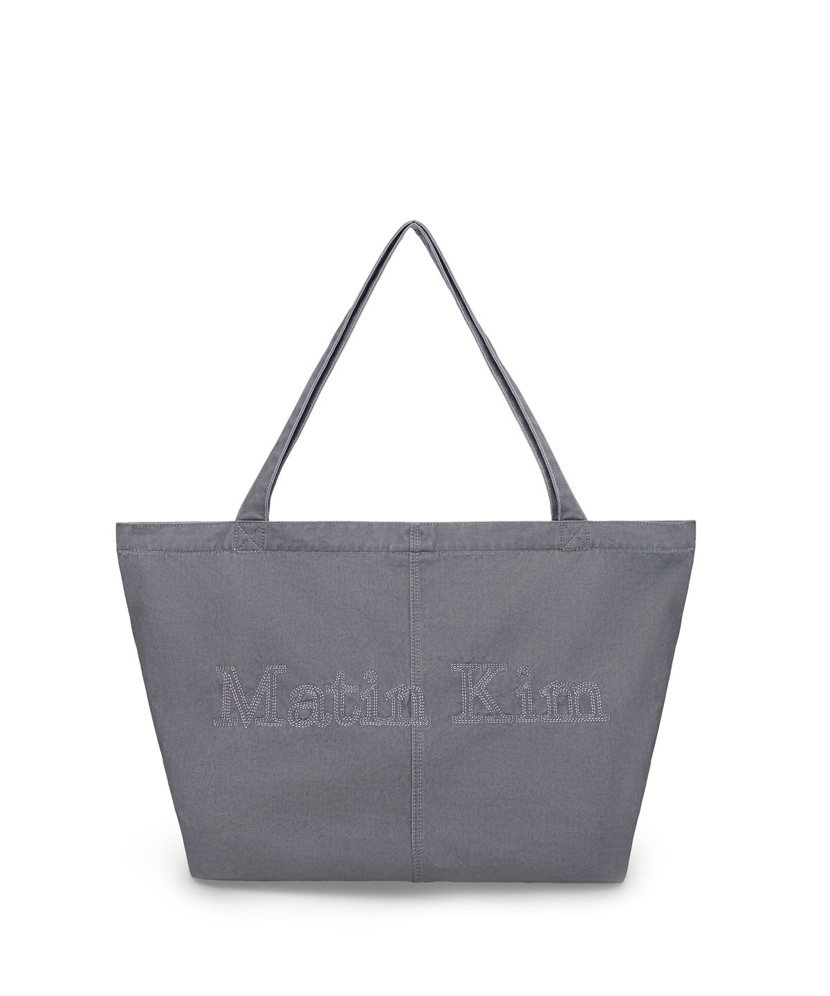 마뗑킴(MATIN KIM) VINTAGE WASHED COTTON SHOULDER BAG IN GREY
