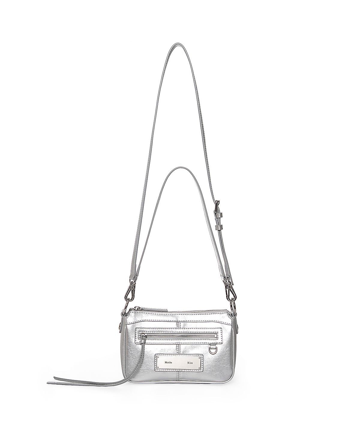 마뗑킴(MATIN KIM) BIKER TWO-WAY MINI BAG IN SILVER