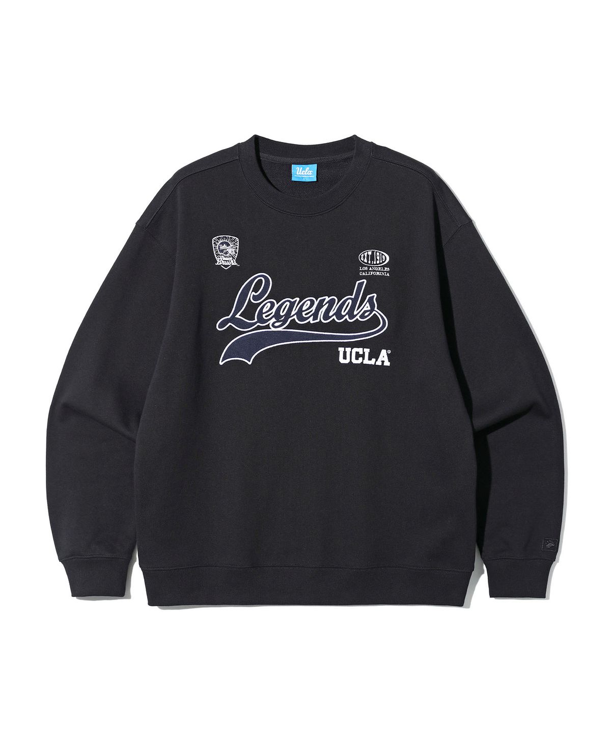 유씨엘에이(UCLA) 남녀공용 멀티 빅 로고 오버핏 스웨트셔츠[BLACK](UCRLTK1)