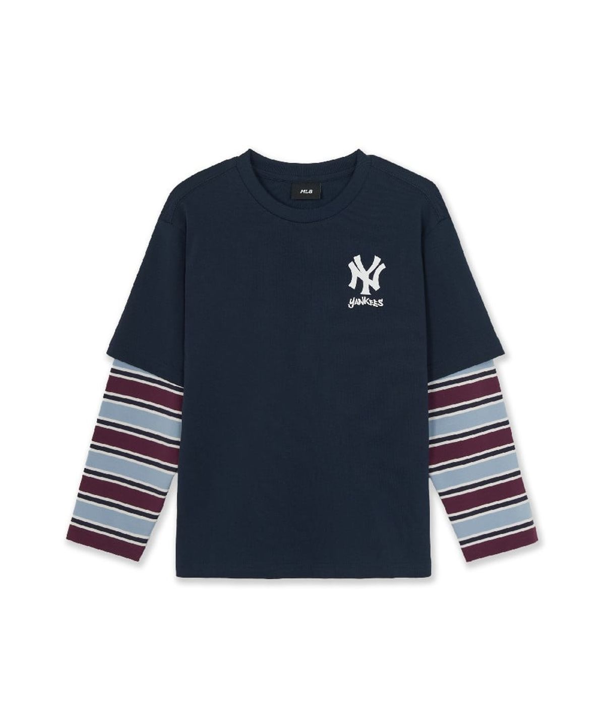 엠엘비 키즈(MLB KIDS) 스트릿 스트라이프 레이어드 티셔츠 NY (Navy)