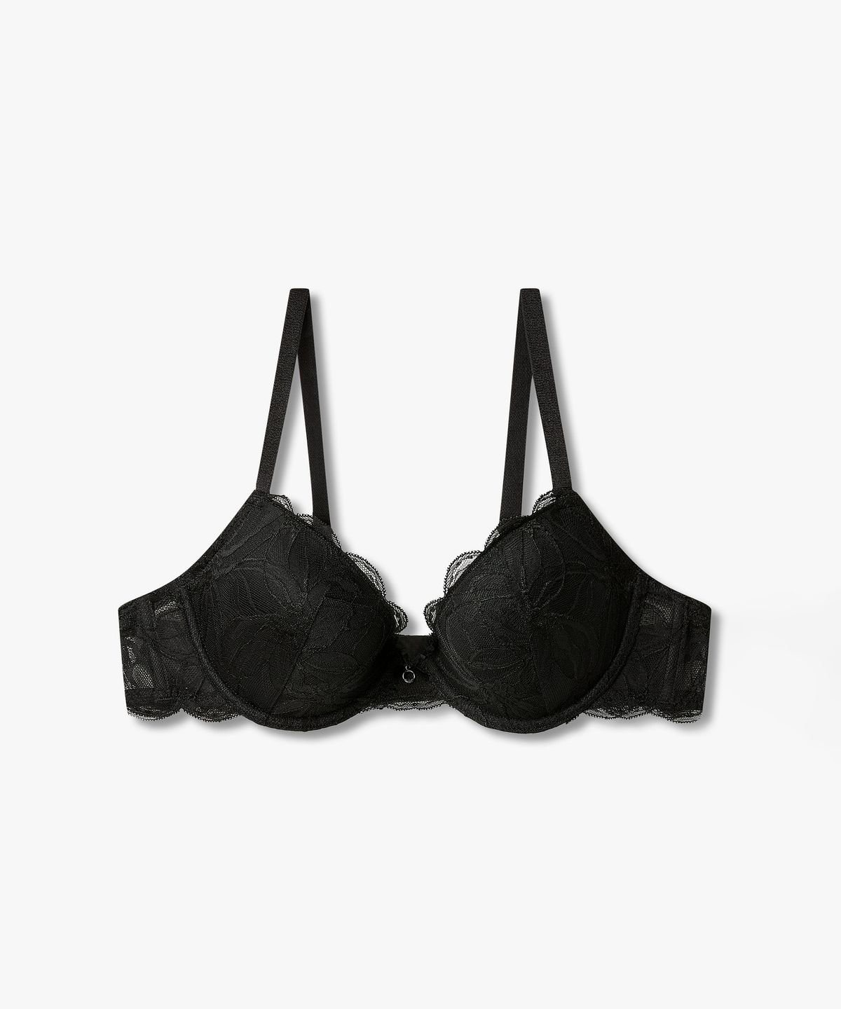 엠포리오 아르마니 언더웨어(EMPORIO ARMANI UNDERWEAR) 여성 레이스 패치 리무버블 푸쉬업 브라_블랙 0826385519