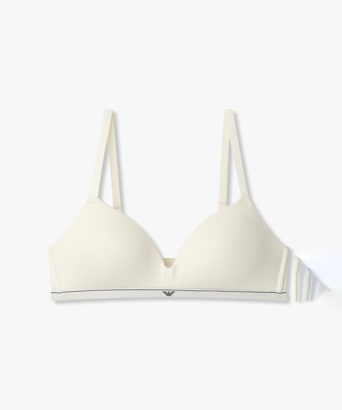 엠포리오 아르마니 언더웨어(EMPORIO ARMANI UNDERWEAR) 여성 이글 로고 밴딩 브라렛 브라_화이트 0826381520