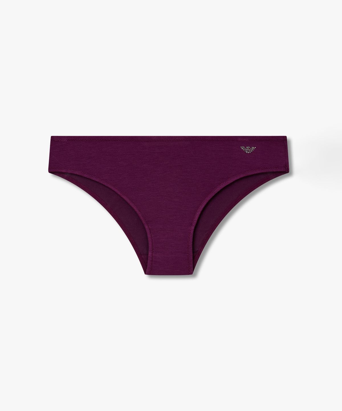 엠포리오 아르마니 언더웨어(EMPORIO ARMANI UNDERWEAR) 여성 핫픽스 로고 레이온 저지 브리프_다크 퍼플 0826311504