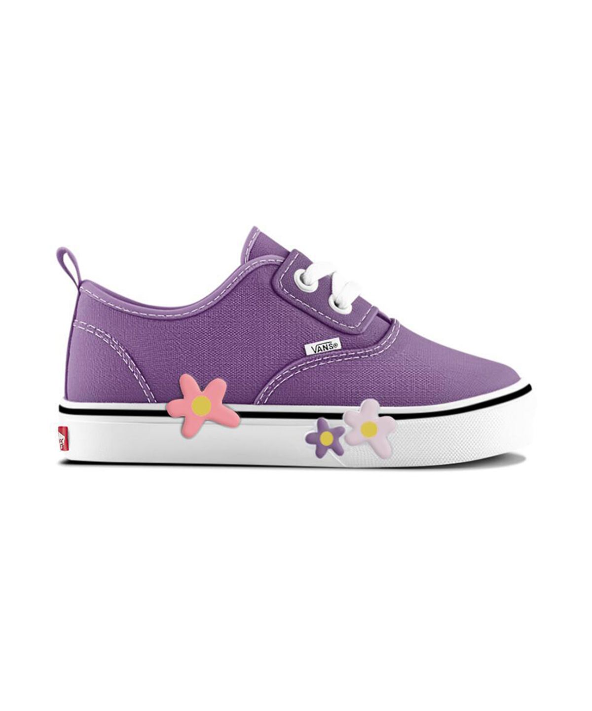 반스 키즈(VANS KIDS) 어센틱 엘라스틱 V 플라워 토들러 - 프리즘 퍼플 / VN000YSCFRT1