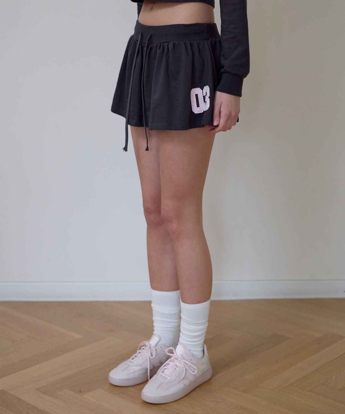 로제프란츠(ROSEFRANTZ) Patchwork Mini Skirt [Charcoal]