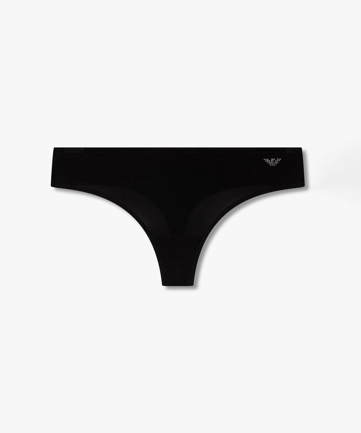 엠포리오 아르마니 언더웨어(EMPORIO ARMANI UNDERWEAR) 여성 핫픽스 로고 레이온 저지 티팬티_블랙 0826310506