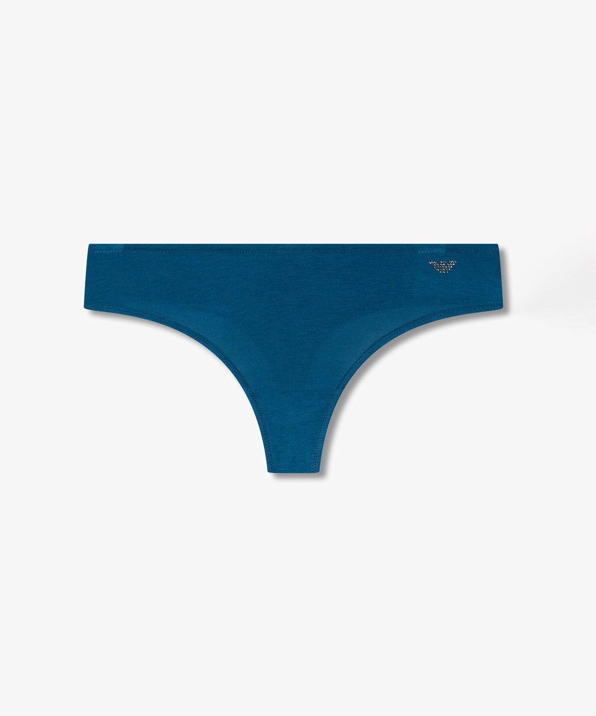 엠포리오 아르마니 언더웨어(EMPORIO ARMANI UNDERWEAR) 여성 핫픽스 로고 레이온 저지 티팬티_블루 0826310505