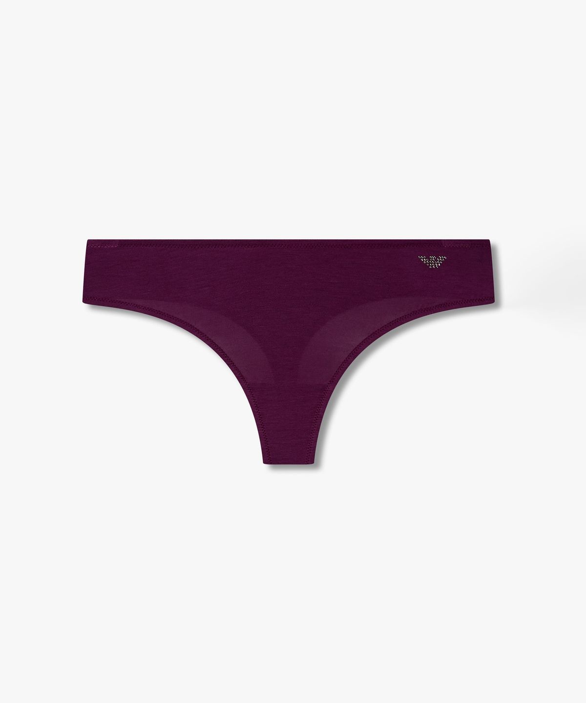 엠포리오 아르마니 언더웨어(EMPORIO ARMANI UNDERWEAR) 여성 핫픽스 로고 레이온 저지 티팬티_다크 퍼플 0826310504