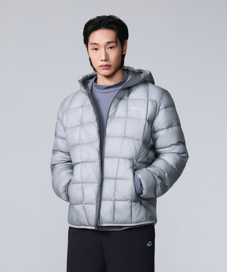 남성 올버트 후드 경량 패딩자켓 (GREY)