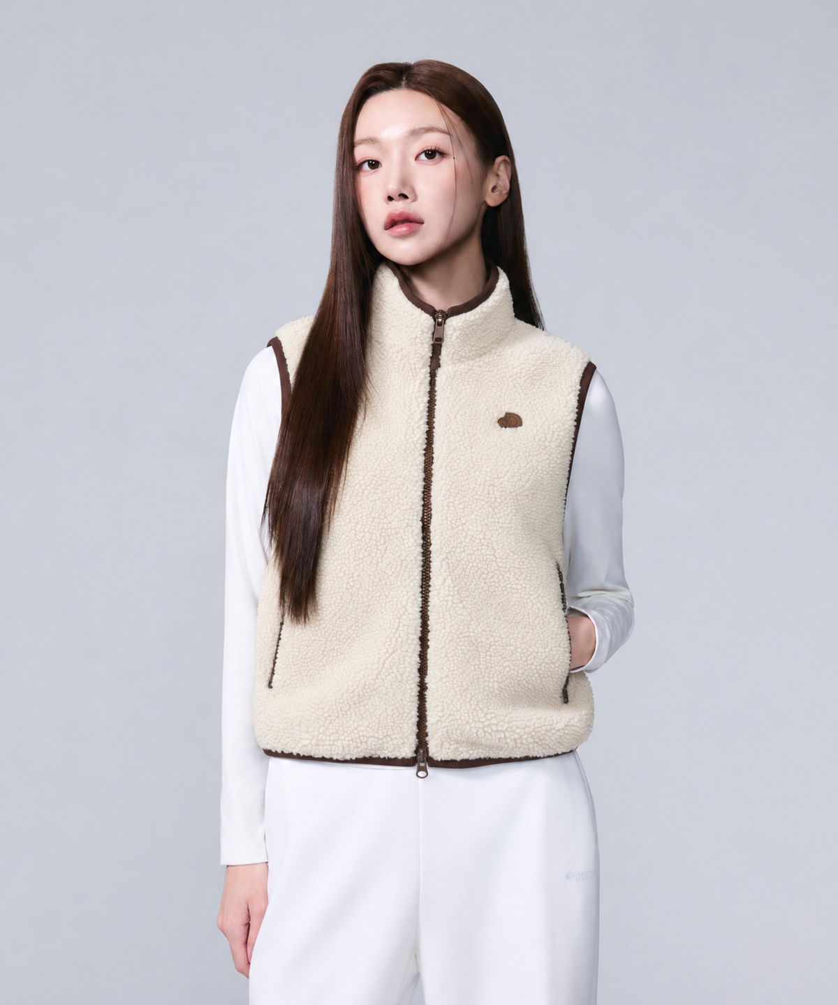 디스커버리 익스페디션(DISCOVERY EXPEDITION) 여성 플리스 베스트 (D/IVORY)