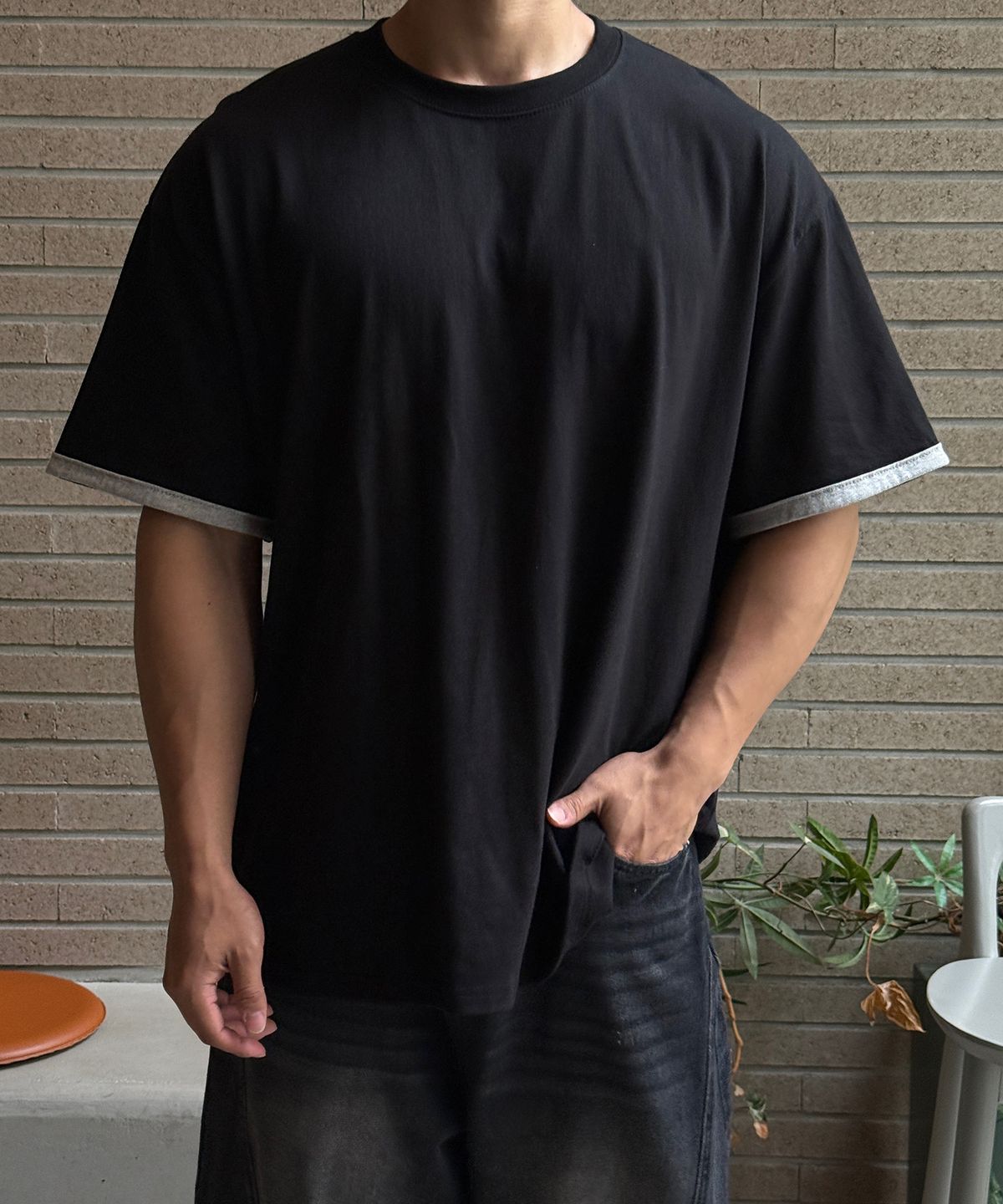 바이모노(BYMONO) [빅사이즈 M-6XL] 꼭꼭숨티 하이퀄리티 레이어드 반팔