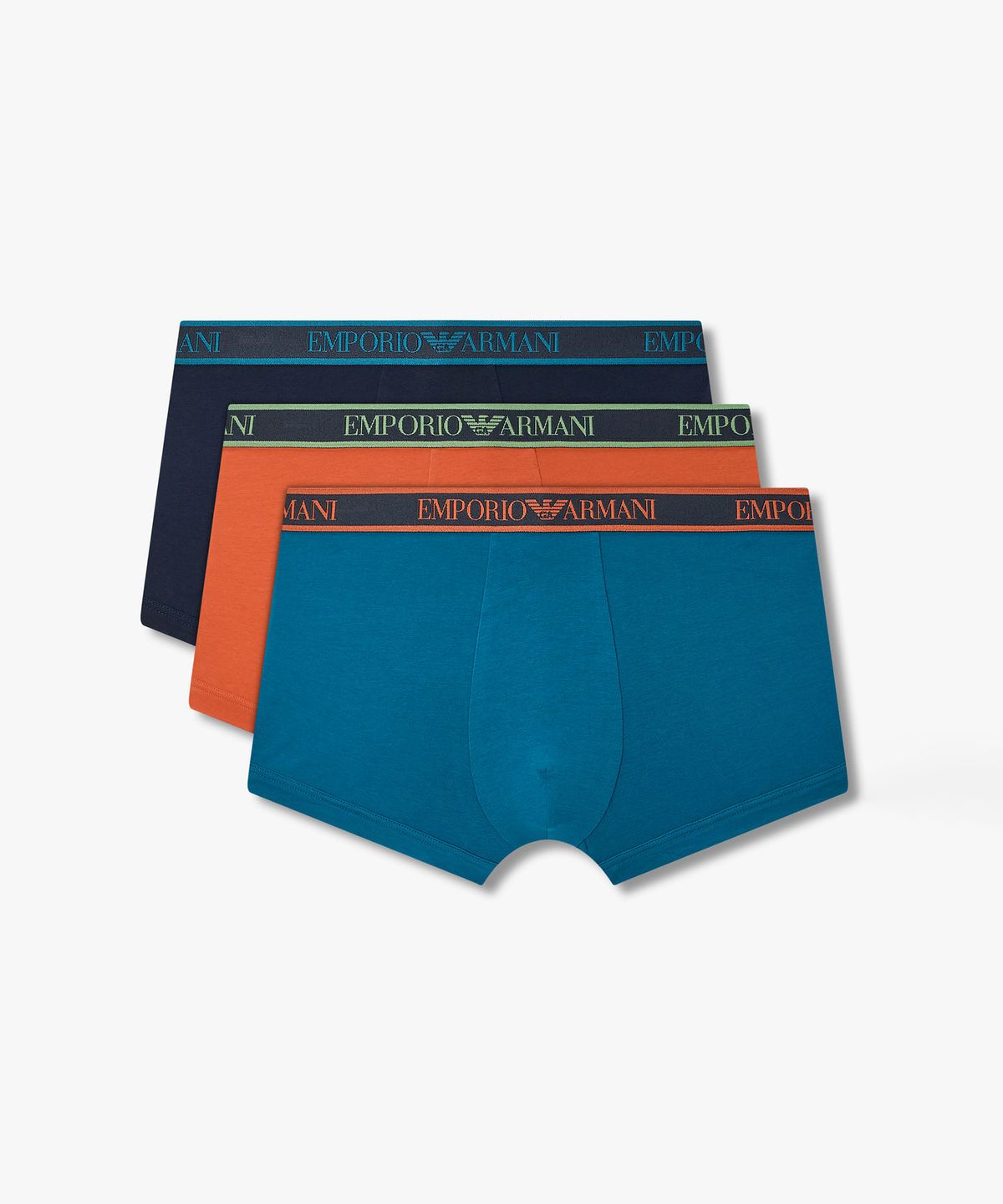 엠포리오 아르마니 언더웨어(EMPORIO ARMANI UNDERWEAR) 남성 글로시 배색 로고 드로즈 3PACK_멀티 08M6363009
