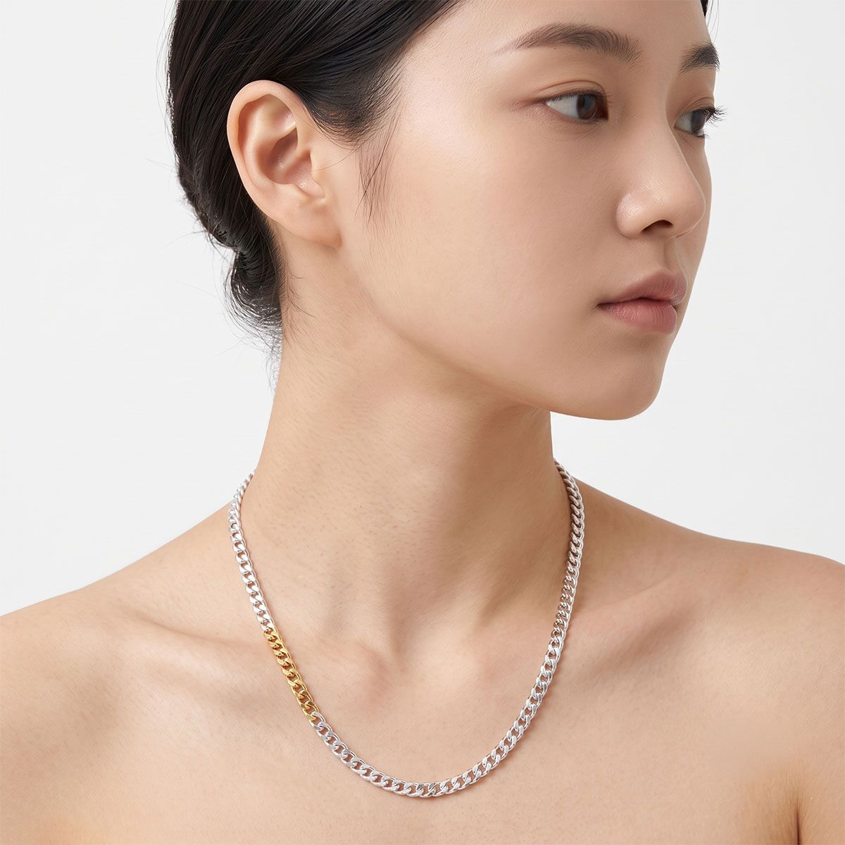 매즈믹(MEZMIC) Sun-Kissed _4cm 배색 체인목걸이 _ 5mm 54cm