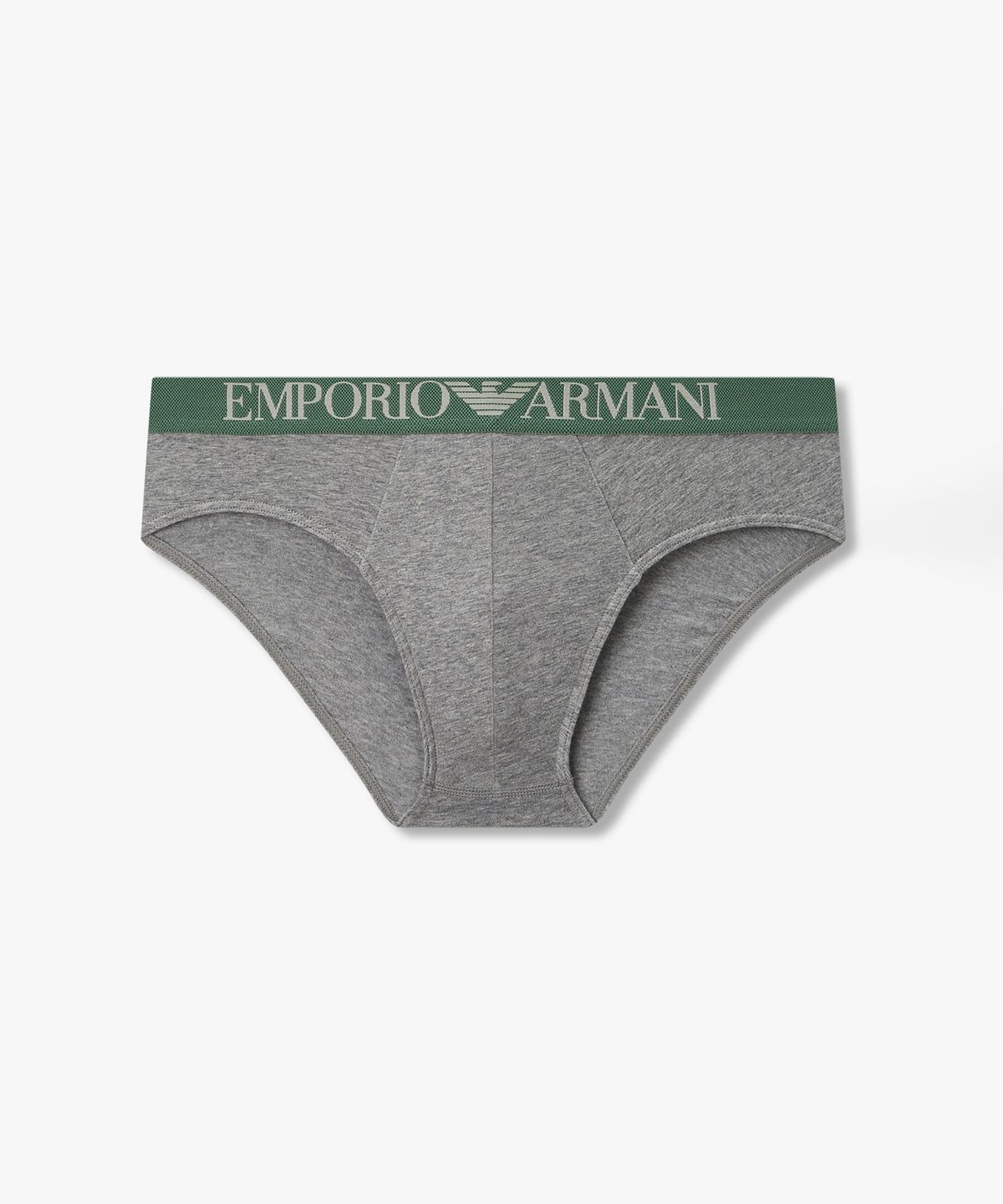 엠포리오 아르마니 언더웨어(EMPORIO ARMANI UNDERWEAR) 남성 웨이스트 배색 코튼 브리프_멜란지 그레이 0816311003