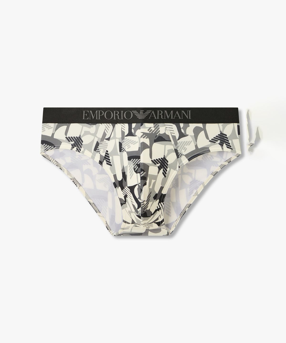 엠포리오 아르마니 언더웨어(EMPORIO ARMANI UNDERWEAR) 남성 지오메트릭 패턴 밴딩 브리프_블랙 0816311035