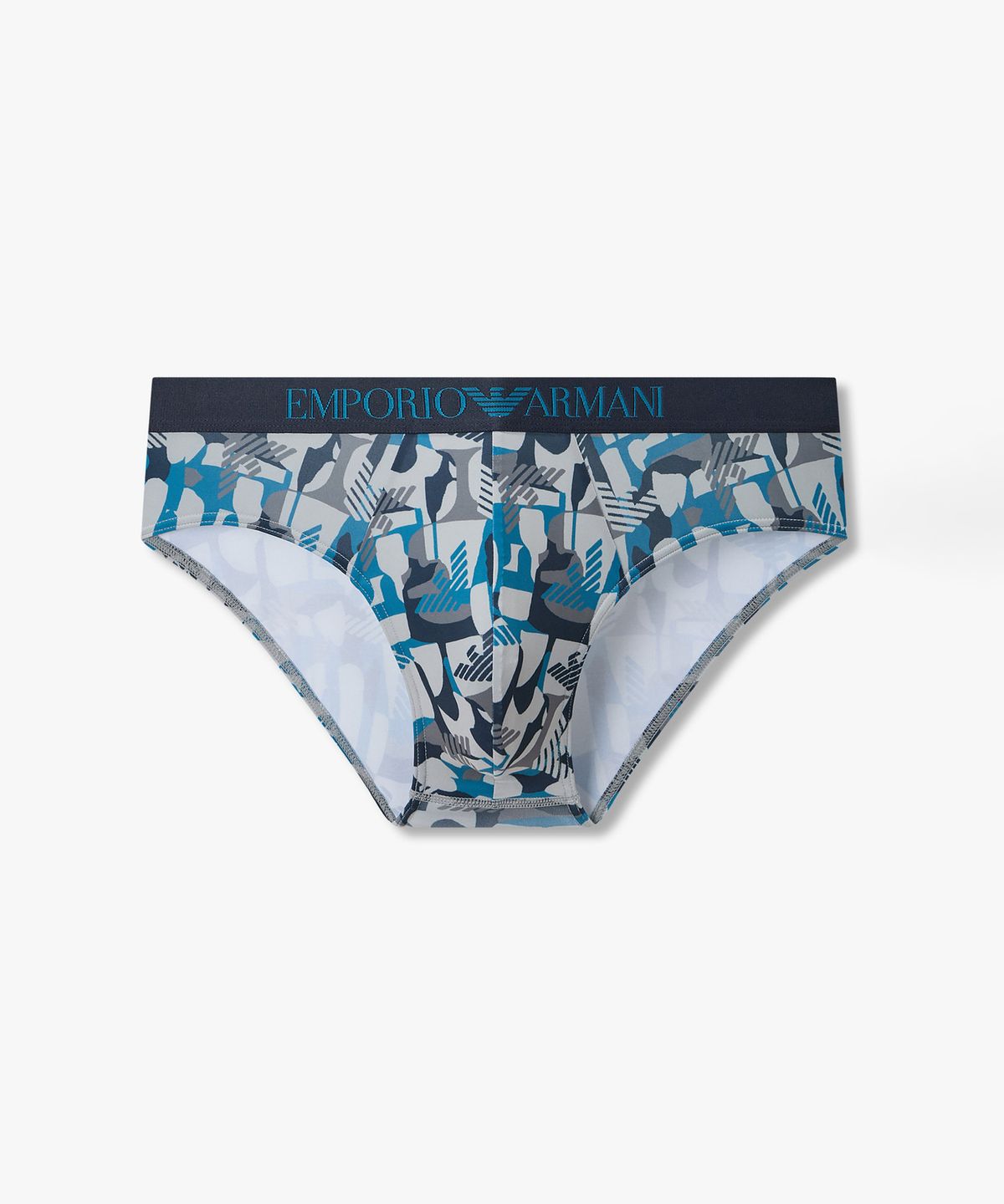 엠포리오 아르마니 언더웨어(EMPORIO ARMANI UNDERWEAR) 남성 지오메트릭 패턴 밴딩 브리프_네이비 0816311034