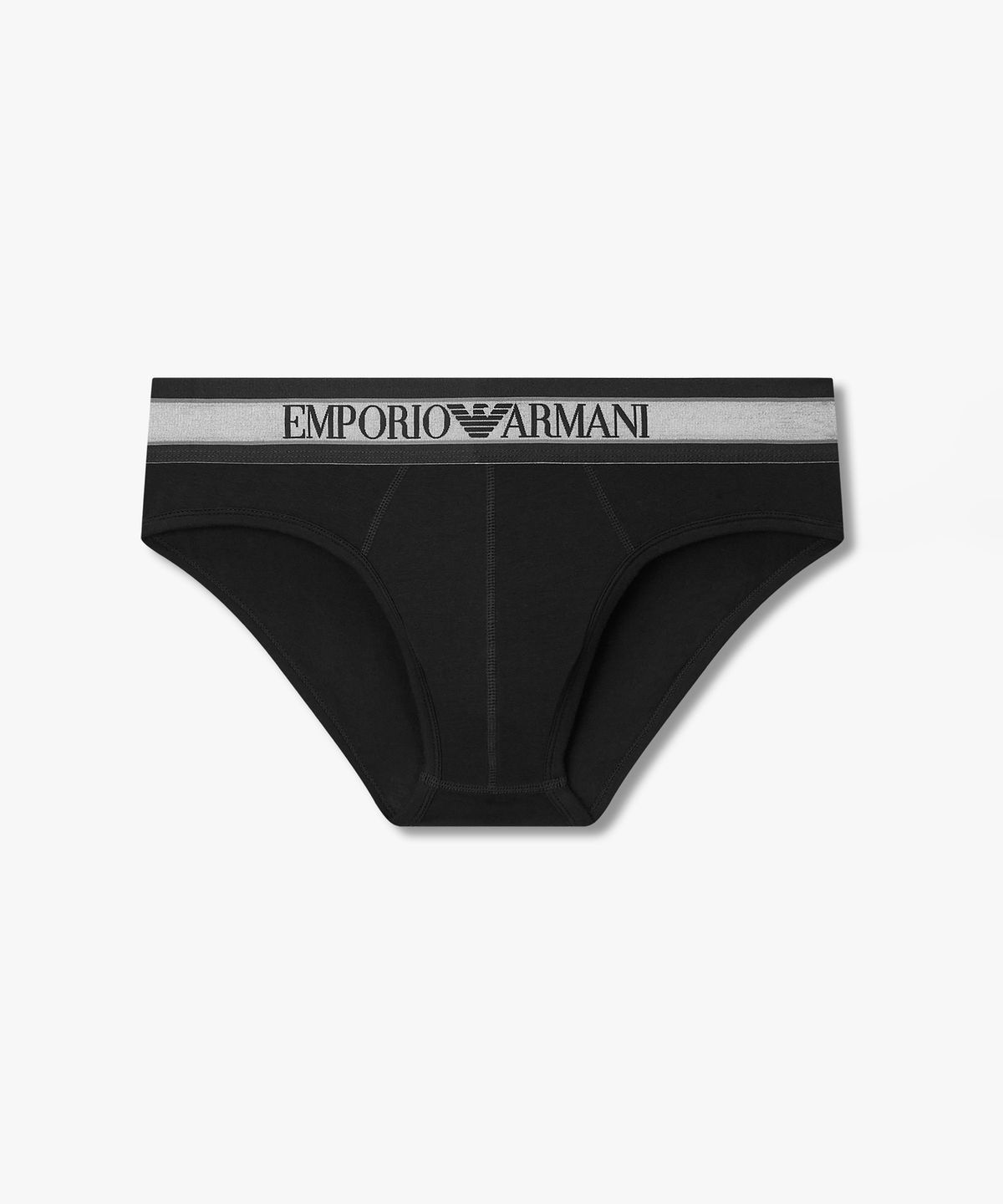 엠포리오 아르마니 언더웨어(EMPORIO ARMANI UNDERWEAR) 남성 배색 트림 센터 로고 브리프_블랙 0816311022