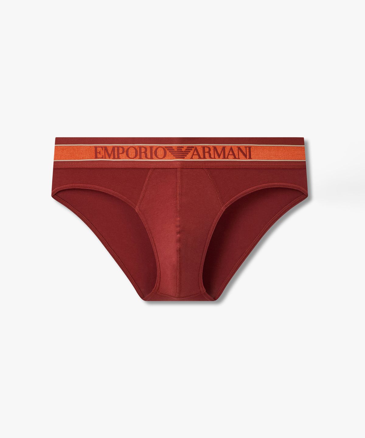엠포리오 아르마니 언더웨어(EMPORIO ARMANI UNDERWEAR) 남성 배색 트림 센터 로고 브리프_브릭 0816311020