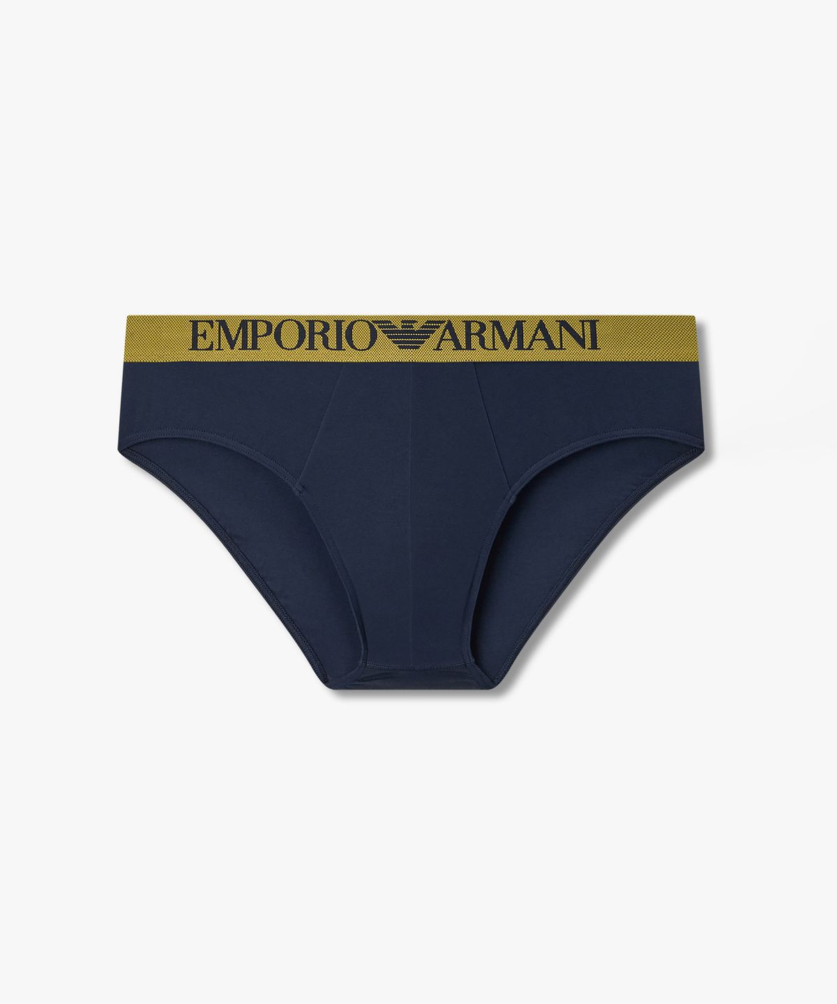 엠포리오 아르마니 언더웨어(EMPORIO ARMANI UNDERWEAR) 남성 웨이스트 배색 코튼 브리프_네이비 0816311002