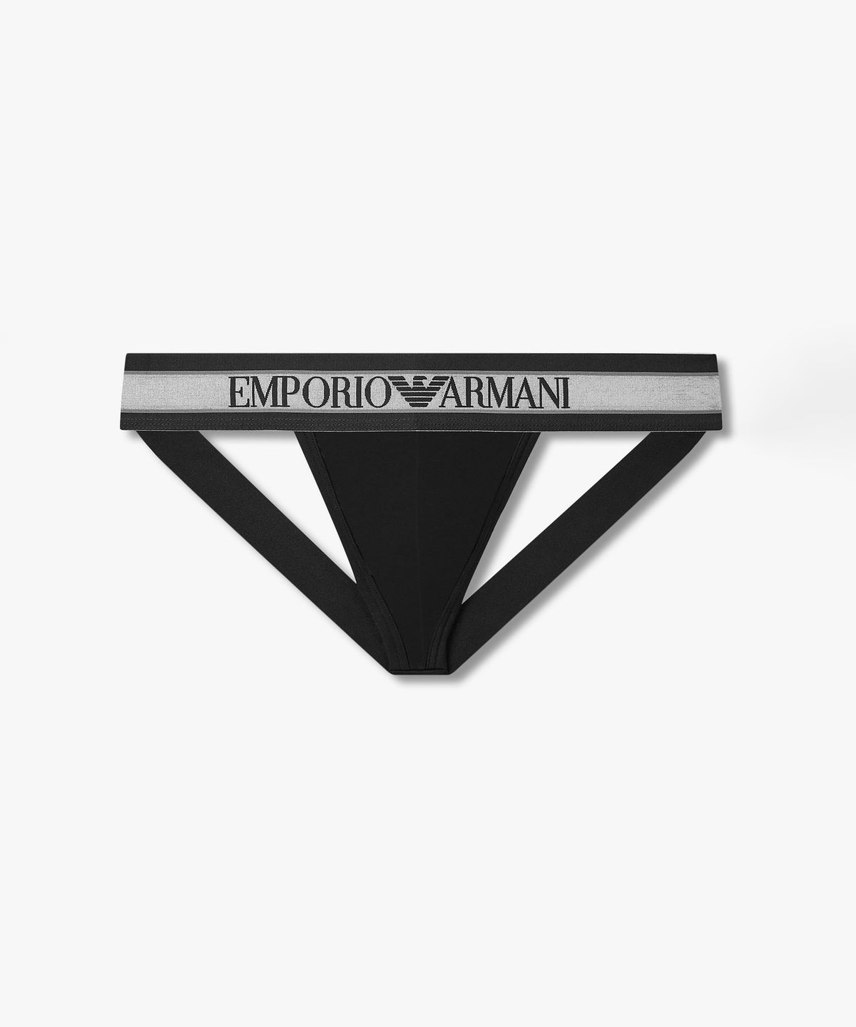 엠포리오 아르마니 언더웨어(EMPORIO ARMANI UNDERWEAR) 남성 배색 트림 로고 밴딩 작스트랩_블랙 0816310004
