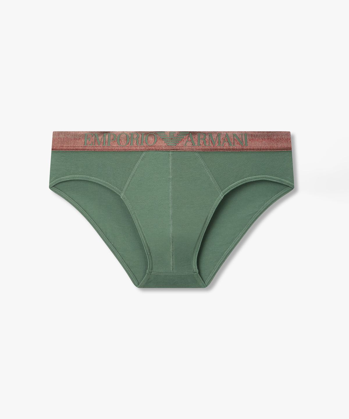 엠포리오 아르마니 언더웨어(EMPORIO ARMANI UNDERWEAR) 남성 글로시 밴딩 로고 브리프_그린 0816311014