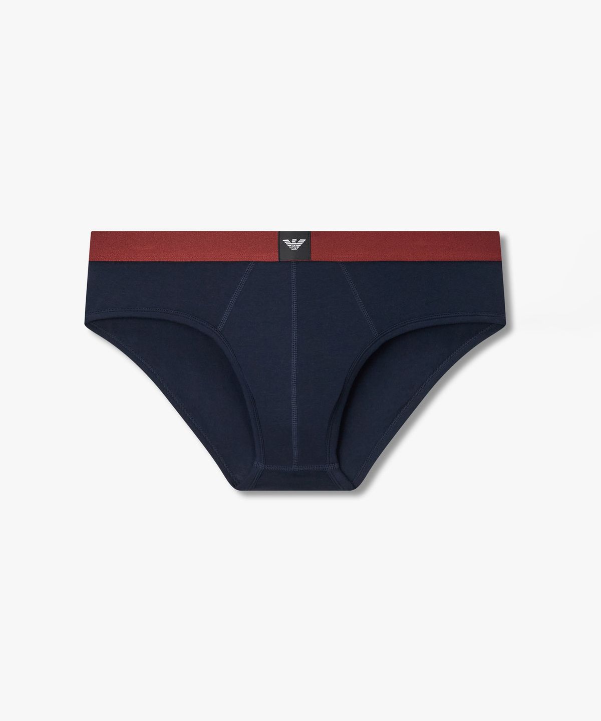엠포리오 아르마니 언더웨어(EMPORIO ARMANI UNDERWEAR) 남성 배색 이글 로고 패치 브리프_네이비 08M6311005