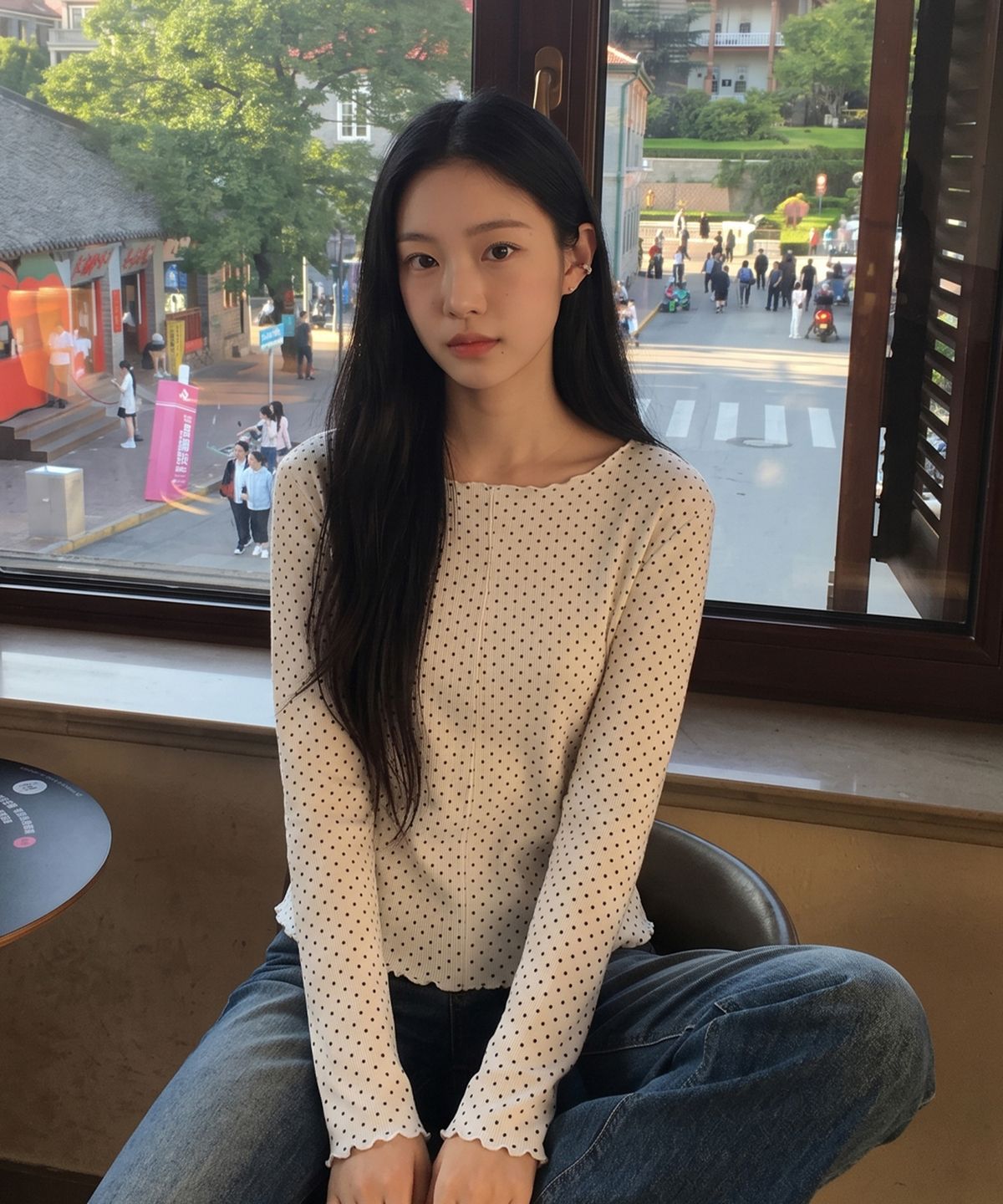 쥬시쥬디(JUCYJUDY) 러플자수도트티셔츠 J1TS021C