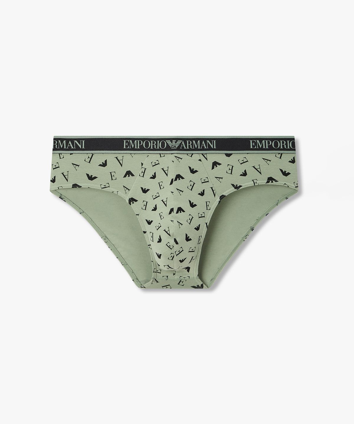 엠포리오 아르마니 언더웨어(EMPORIO ARMANI UNDERWEAR) 남성 자카드 로고 프린트 브리프_라이트 그린 08M6311003