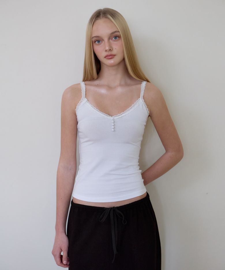 Button Lace Sleeveless [Ivory]