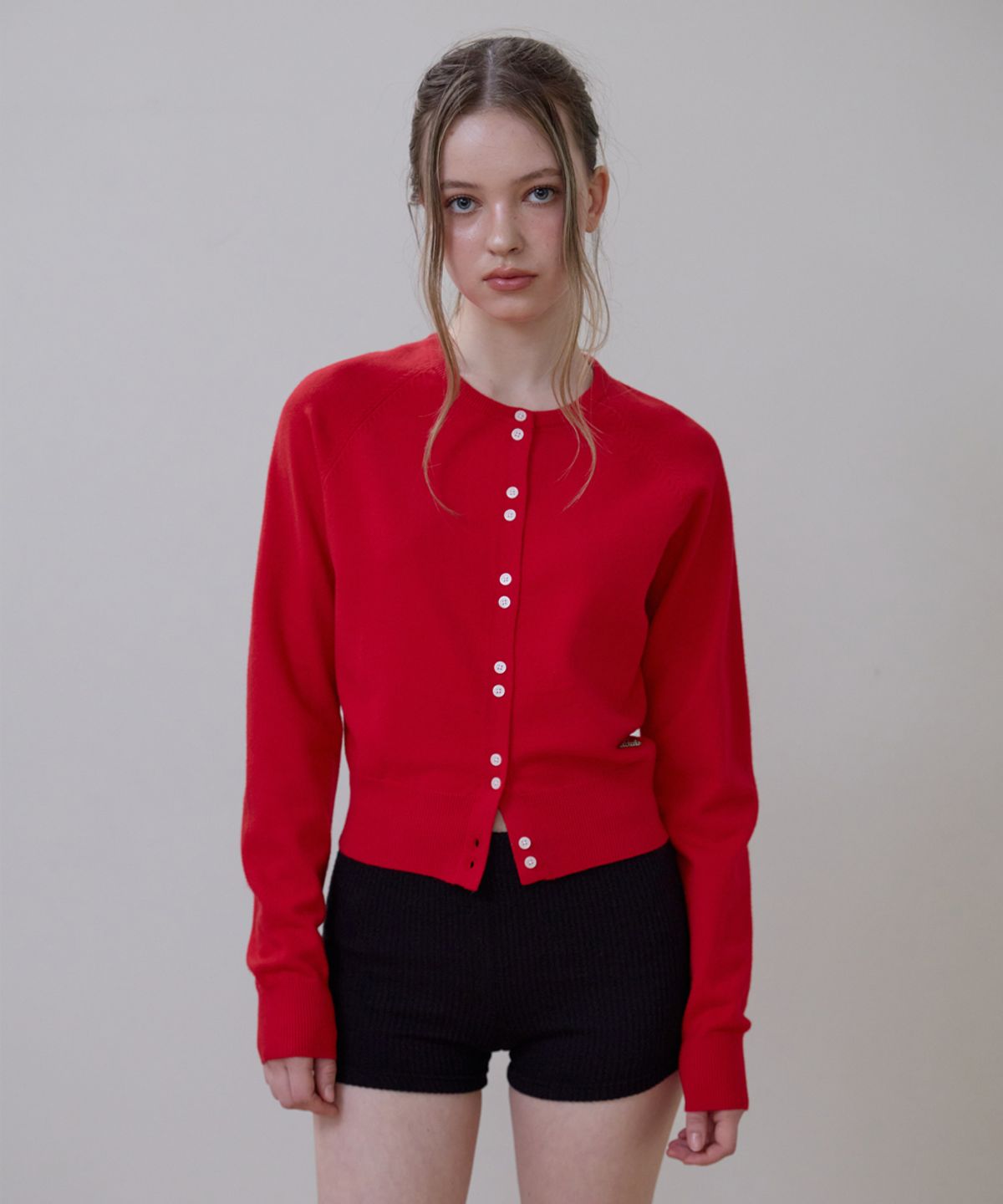 로제프란츠(ROSEFRANTZ) Double Button Cardigan [Rose Red]