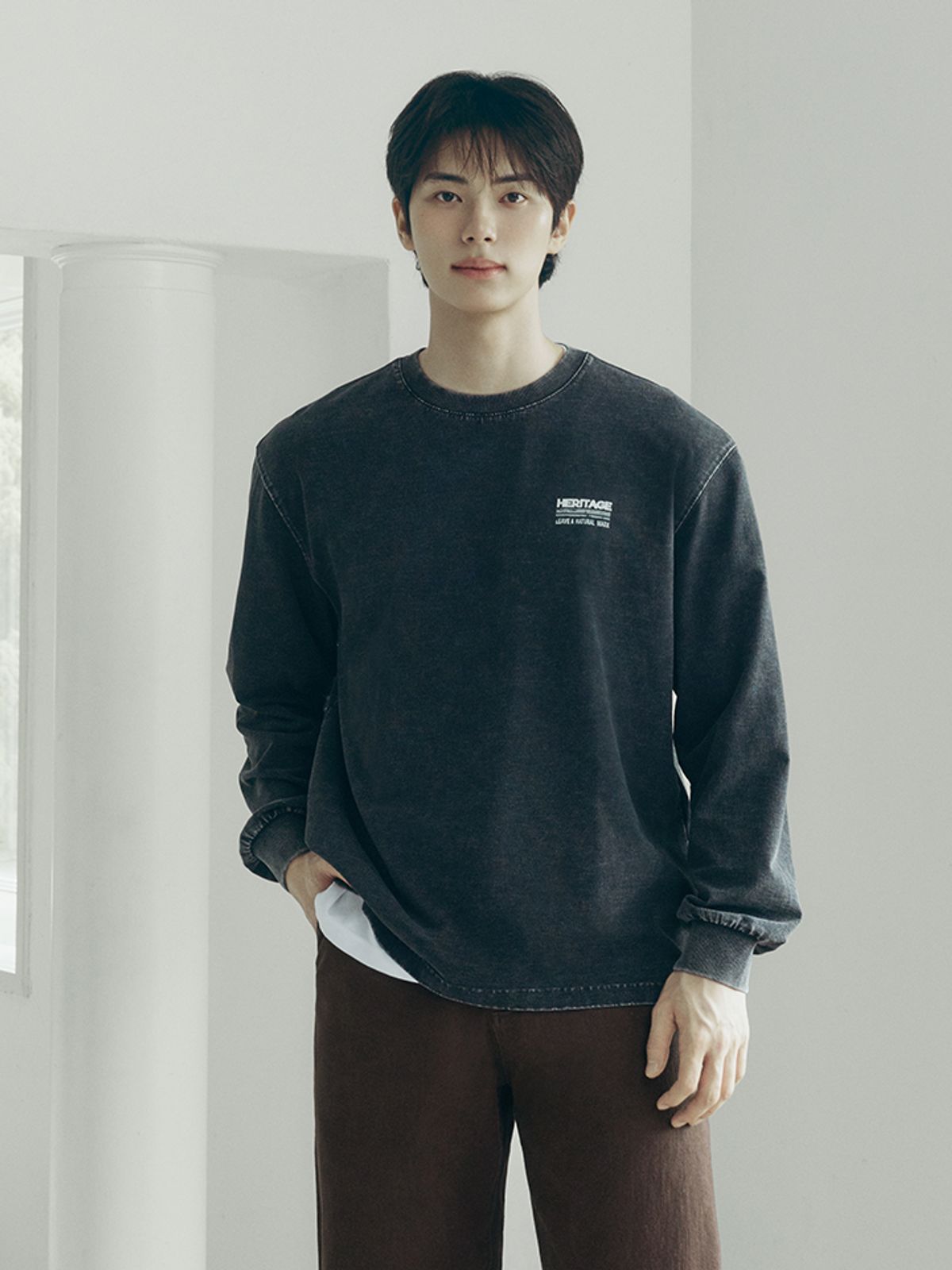 행텐(HANGTEN) 남성 인디고 롱슬리브 티셔츠_057(10580-031-606-69)