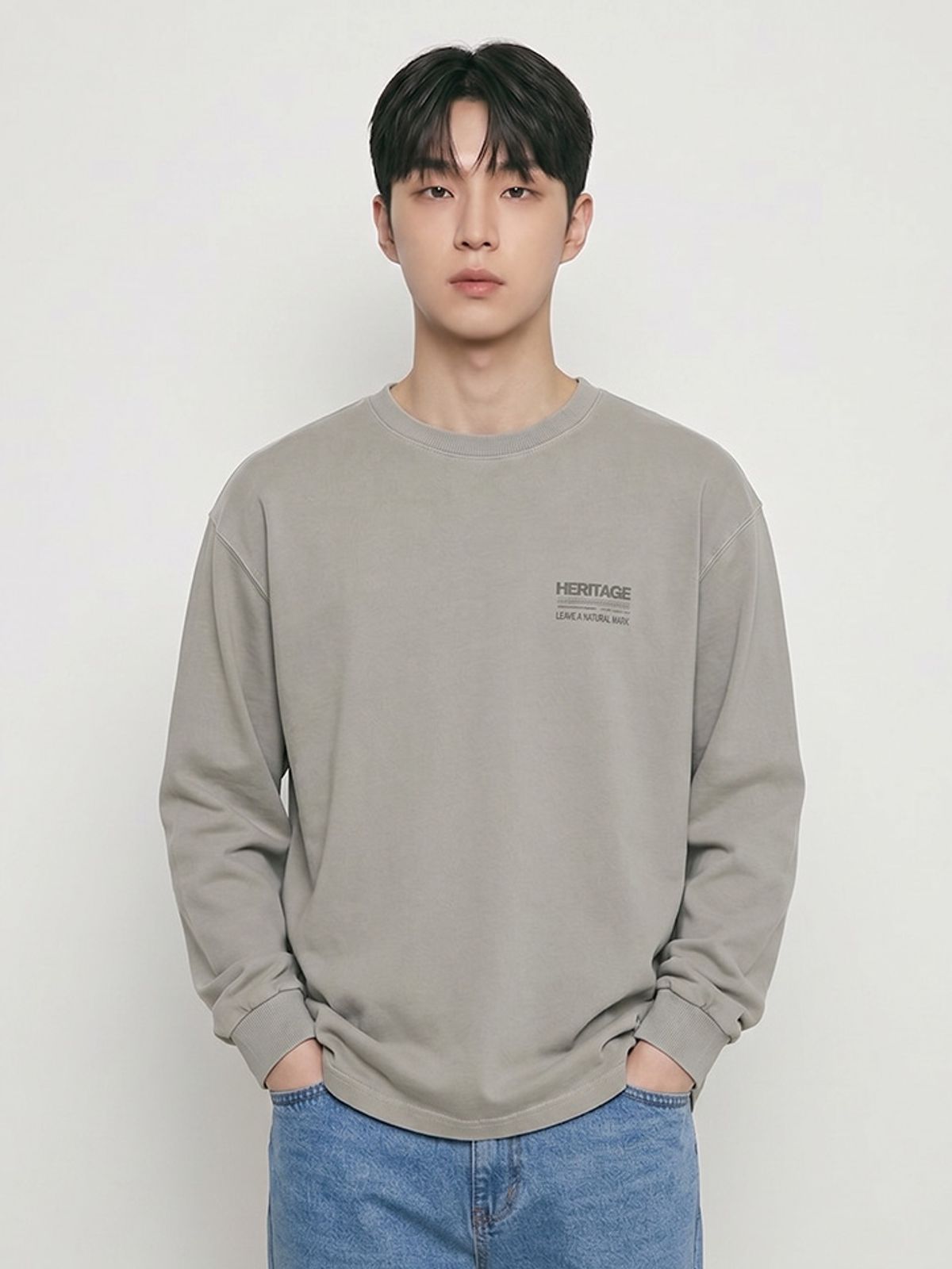 행텐(HANGTEN) 남성 인디고 롱슬리브 티셔츠_151(10580-031-606-69)