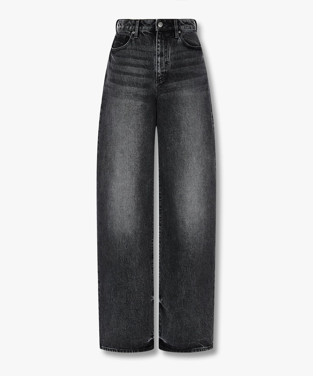 아르마니 익스체인지(ARMANI EXCHANGE) 여성 워시드 하리라이즈 데님 팬츠 _블랙_A425340507
