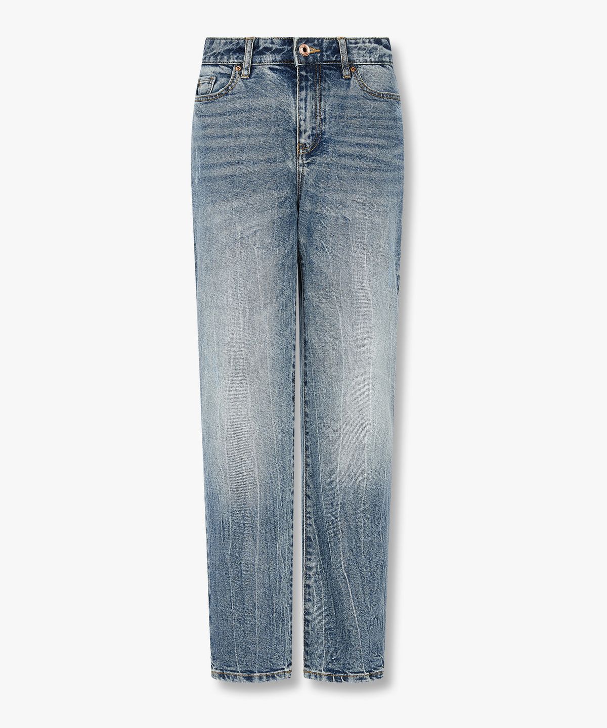 아르마니 익스체인지(ARMANI EXCHANGE) 여성 미드라이즈 크롭드 데님 팬츠 _블루_A425340503
