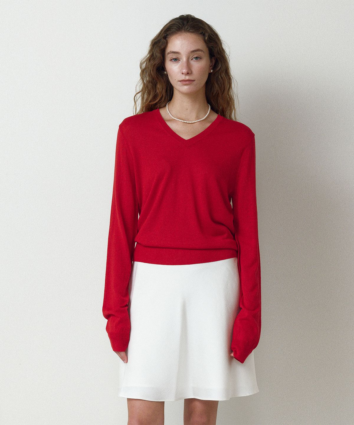 르네제이(RENEJ) Simple V-neck Knit (6colors)