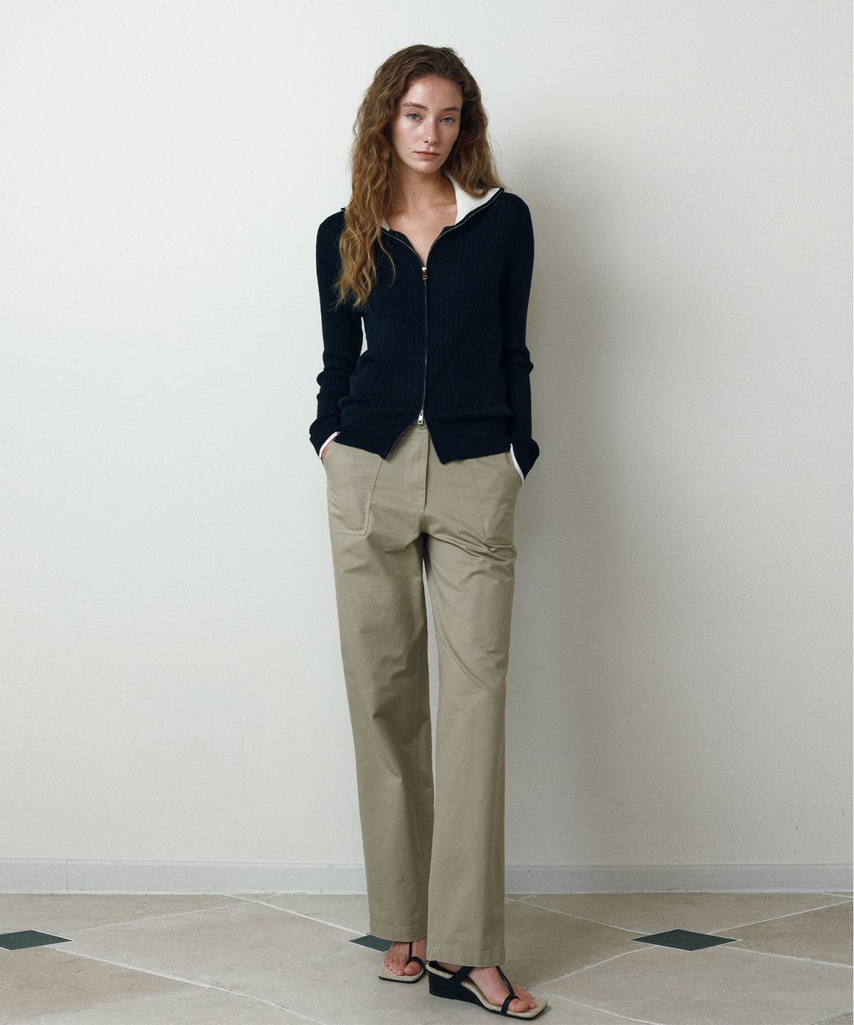 르네제이(RENEJ) Buttoner Cotton Pants-Khaki (3colors)