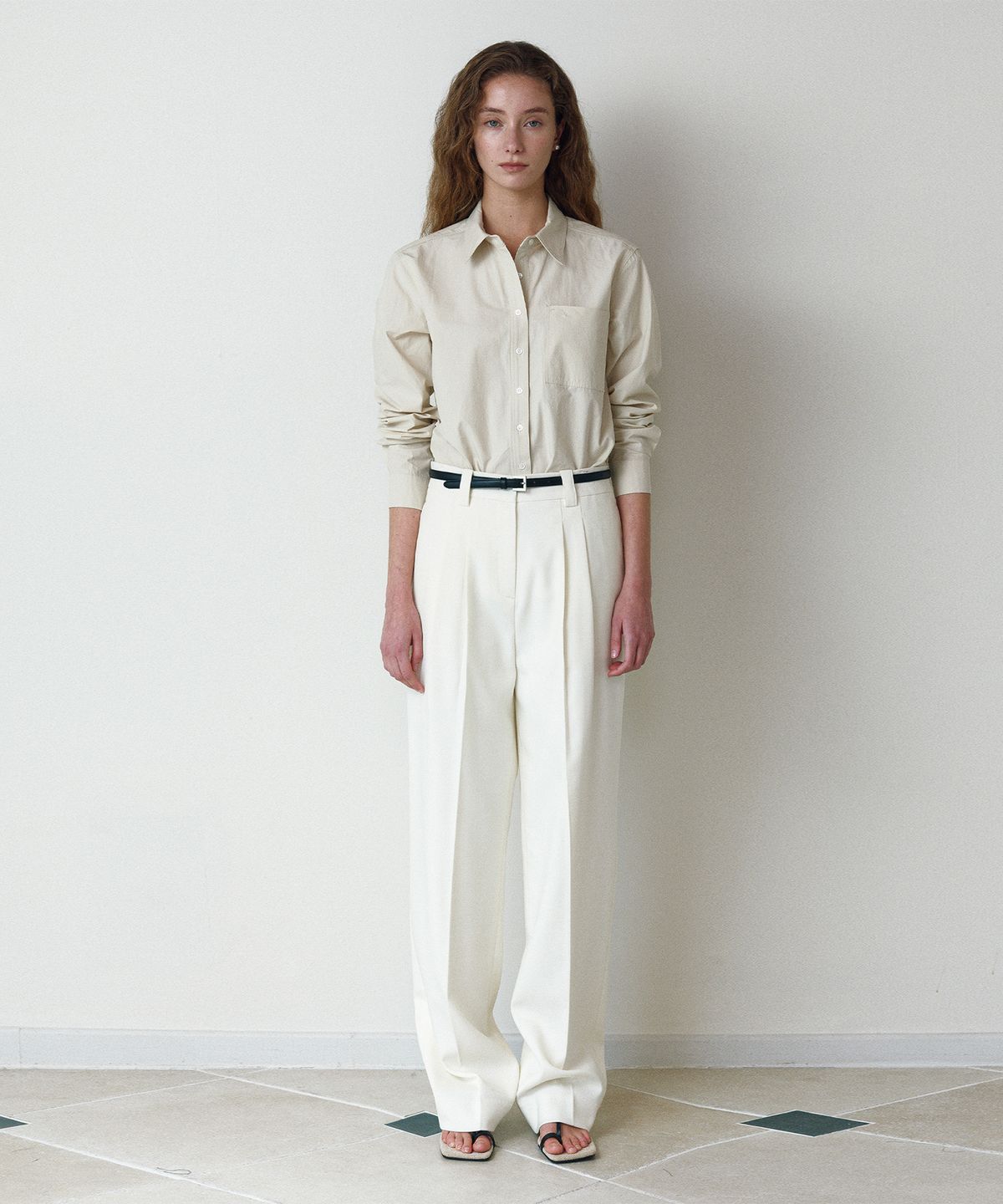 르네제이(RENEJ) Arden Pintuck Slacks (2colors)