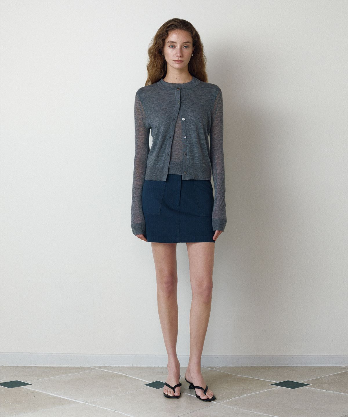 르네제이(RENEJ) Buttoner Mini Skirt-Navy(3colors)