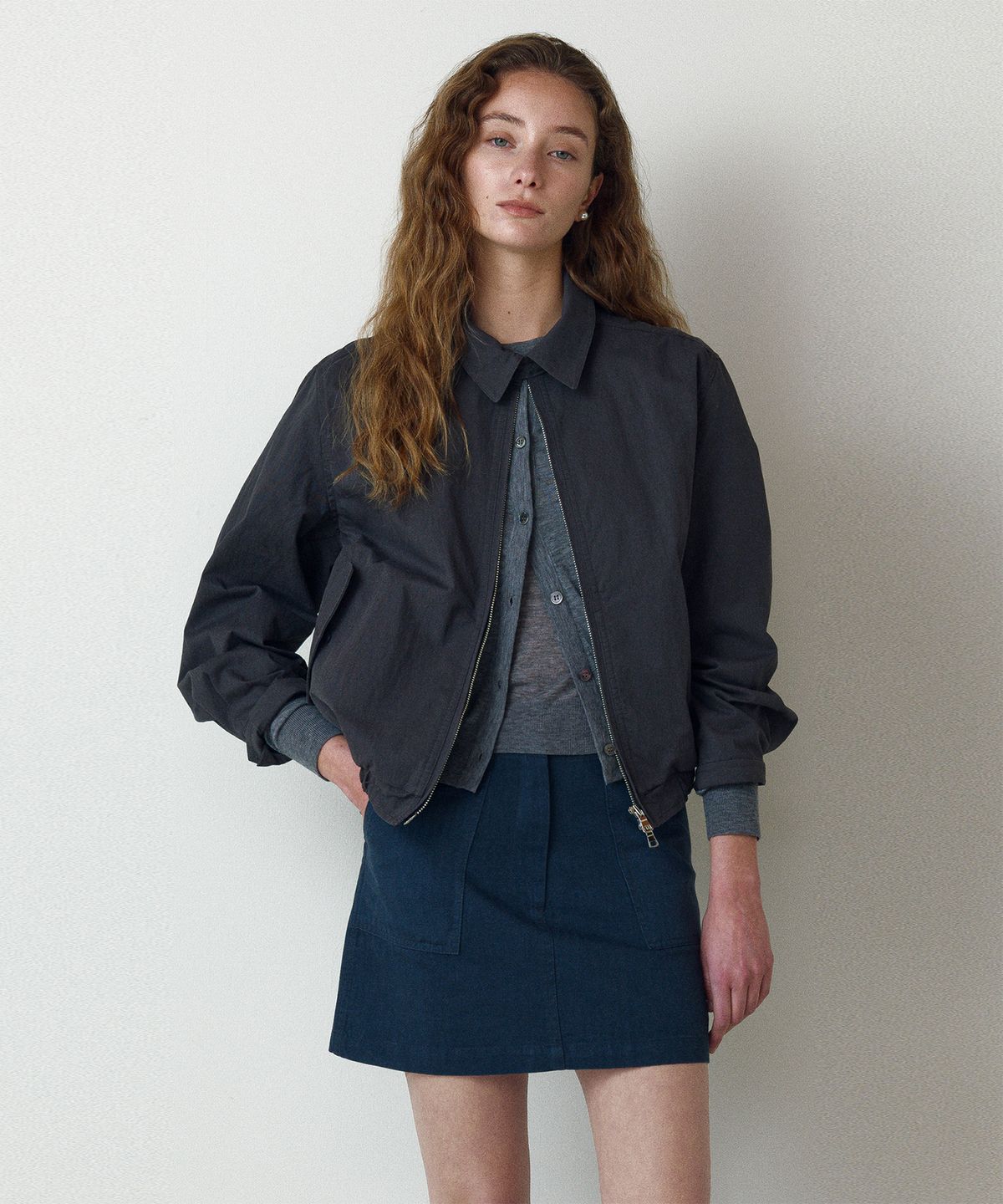 르네제이(RENEJ) Sand Cotton Blouson-Charcoal (3colors)